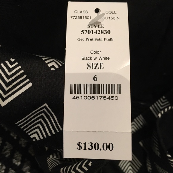 🔻$75 NWT WHBM Sz 6 GeoPrnt Satn FtnFlr Dress - Picture 4 of 8